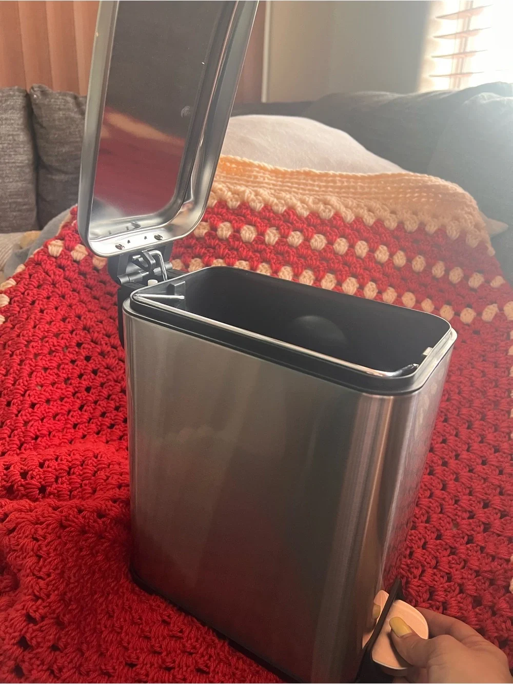 Stainless Steel Step Trash Can - Brushed Silver